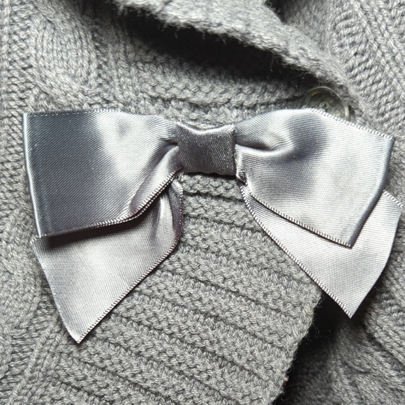 Gymboree Dark Gray Sweater Vest Shawl Collar Chunky Knit Girls Size S / 5-6 - Picture 3 of 5
